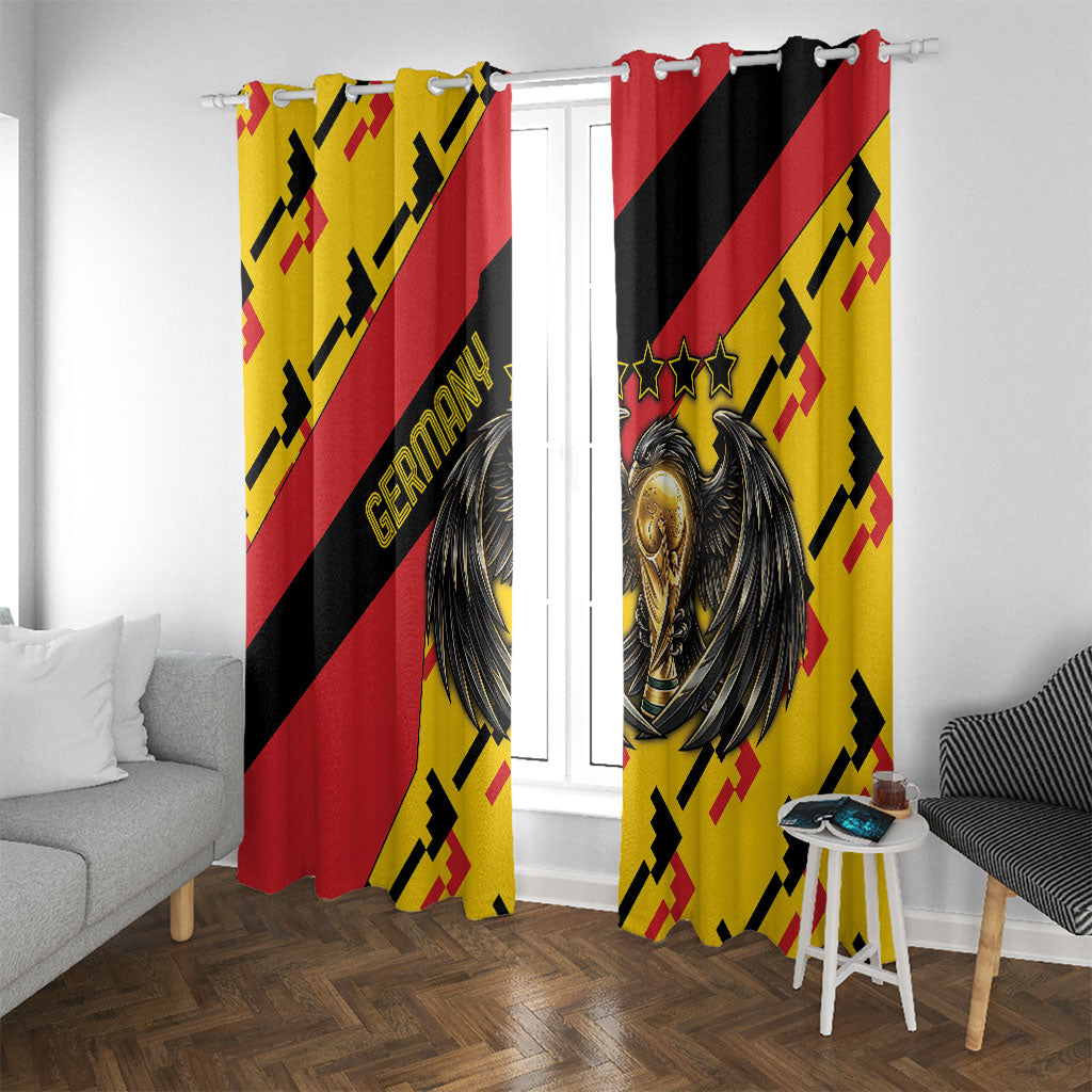 Germany Football Window Curtain Majestic Eagle And Gold Trophy Unique Style