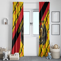 Germany Football Window Curtain Majestic Eagle And Gold Trophy Unique Style