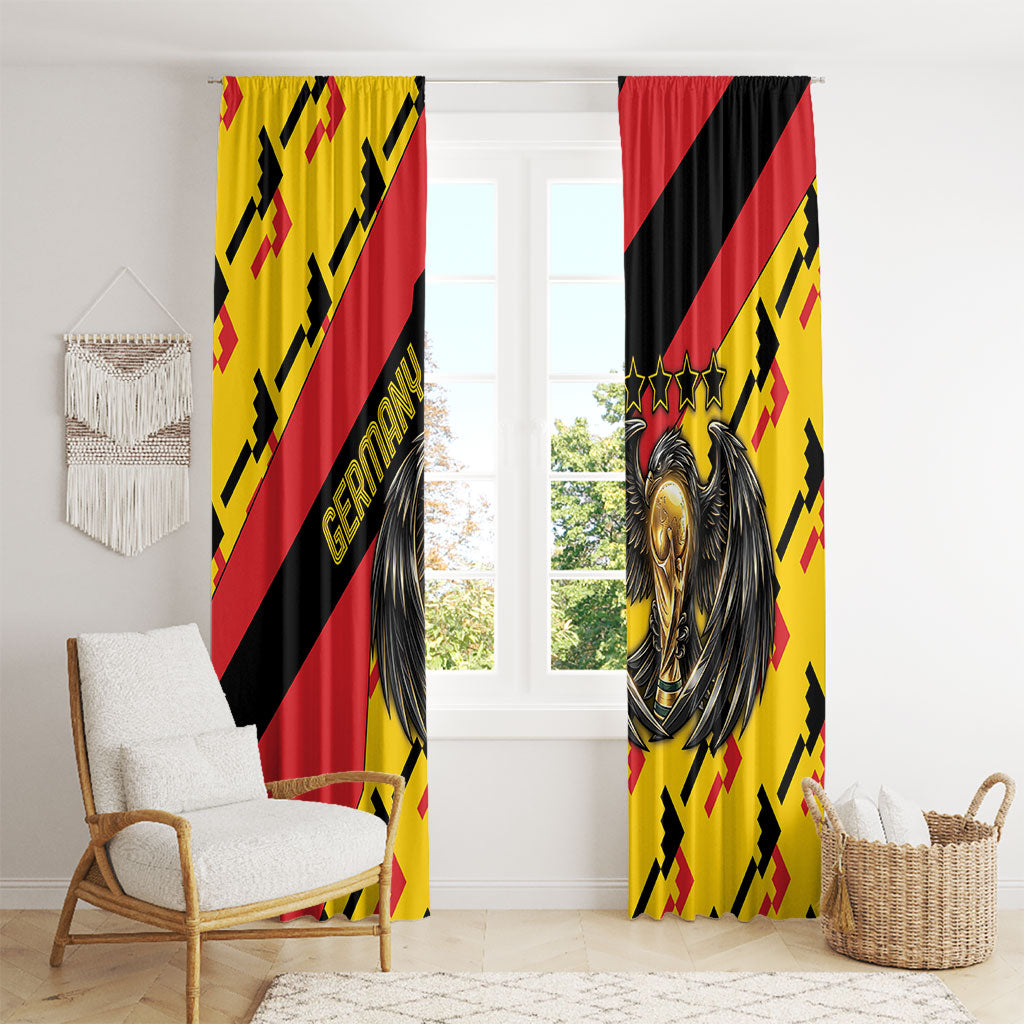Germany Football Window Curtain Majestic Eagle And Gold Trophy Unique Style