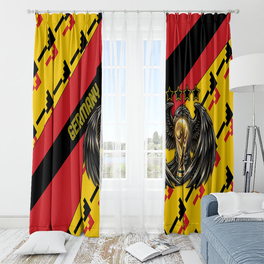 Germany Football Window Curtain Majestic Eagle And Gold Trophy Unique Style