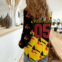 Custom Germany Football Women Casual Shirt Majestic Eagle And Gold Trophy Unique Style