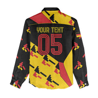 Custom Germany Football Women Casual Shirt Majestic Eagle And Gold Trophy Unique Style