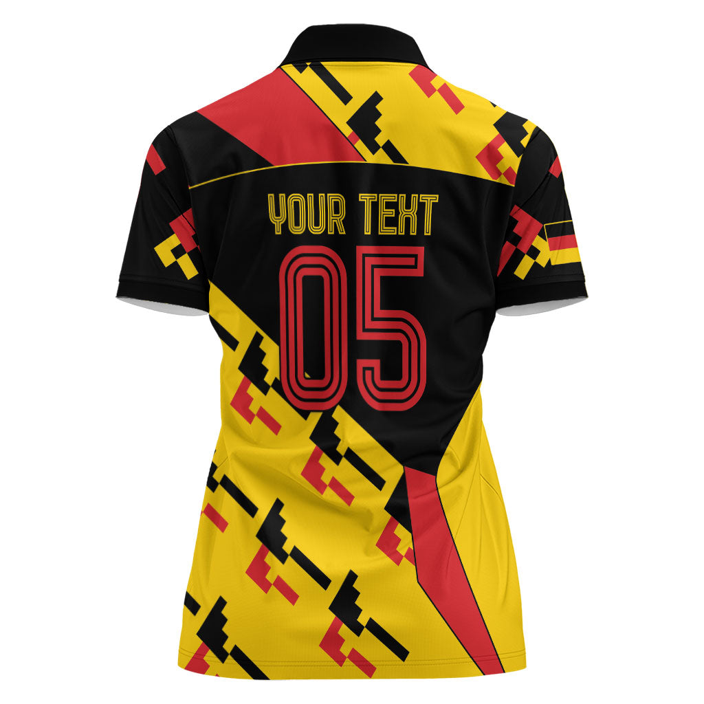 Custom Germany Football Women Polo Shirt Majestic Eagle And Gold Trophy Unique Style