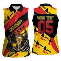 Custom Germany Football Women Sleeveless Polo Shirt Majestic Eagle And Gold Trophy Unique Style