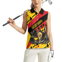 Custom Germany Football Women Sleeveless Polo Shirt Majestic Eagle And Gold Trophy Unique Style