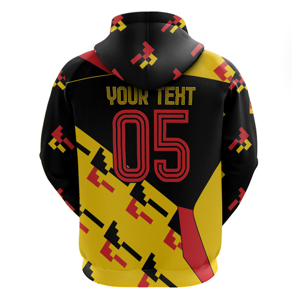 Custom Germany Football Zip Hoodie Majestic Eagle And Gold Trophy Unique Style