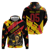 Custom Germany Football Zip Hoodie Majestic Eagle And Gold Trophy Unique Style