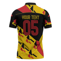Custom Germany Football Zipper Polo Shirt Majestic Eagle And Gold Trophy Unique Style