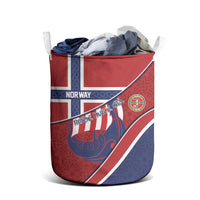 Norway Football Laundry Basket Viking Ship Nordic Patterns