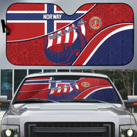 Norway Football Auto Sun Shade Viking Ship Nordic Patterns
