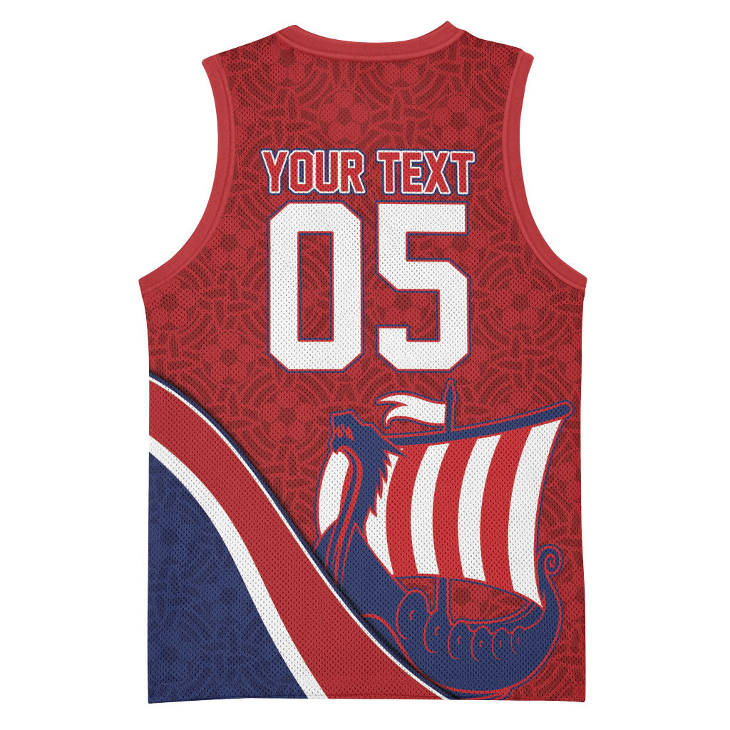Custom Norway Football Basketball Jersey Viking Ship Nordic Patterns