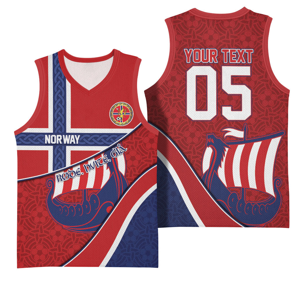 Custom Norway Football Basketball Jersey Viking Ship Nordic Patterns