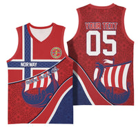 Custom Norway Football Basketball Jersey Viking Ship Nordic Patterns