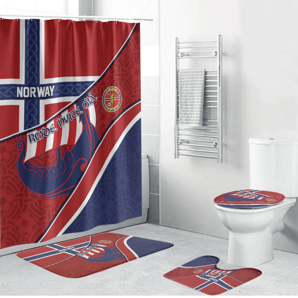 Norway Football Bathroom Set Viking Ship Nordic Patterns