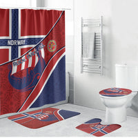 Norway Football Bathroom Set Viking Ship Nordic Patterns