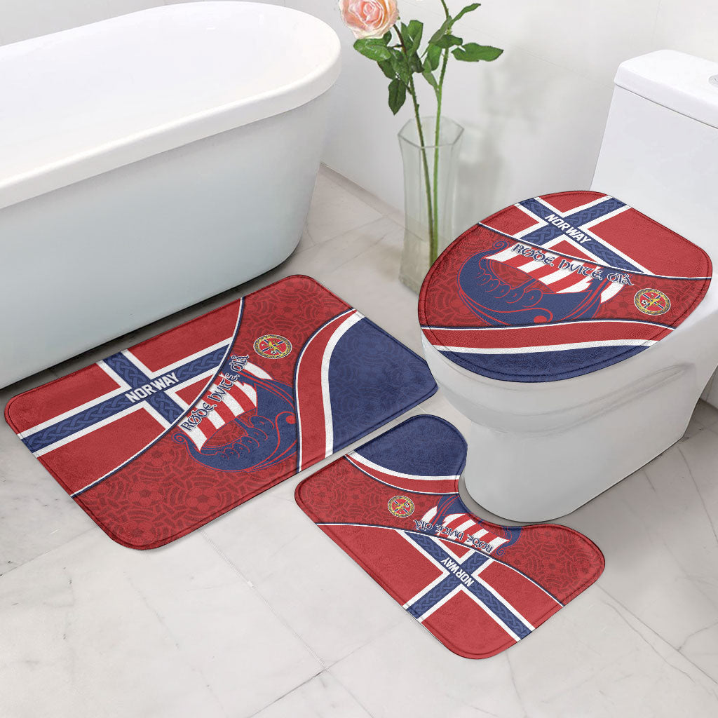 Norway Football Bathroom Set Viking Ship Nordic Patterns