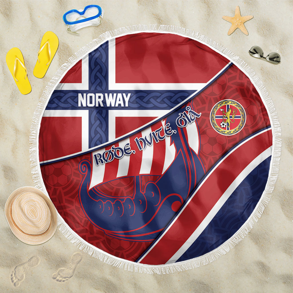 Norway Football Beach Blanket Viking Ship Nordic Patterns