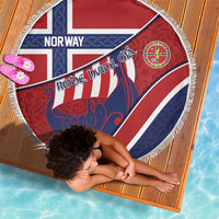 Norway Football Beach Blanket Viking Ship Nordic Patterns