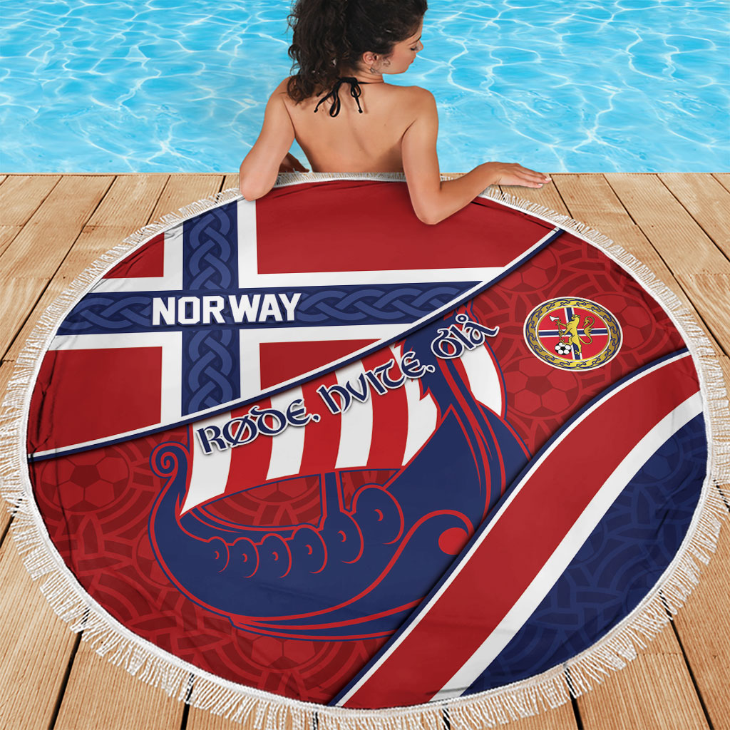Norway Football Beach Blanket Viking Ship Nordic Patterns