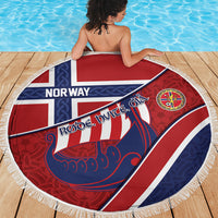 Norway Football Beach Blanket Viking Ship Nordic Patterns