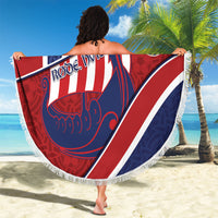 Norway Football Beach Blanket Viking Ship Nordic Patterns