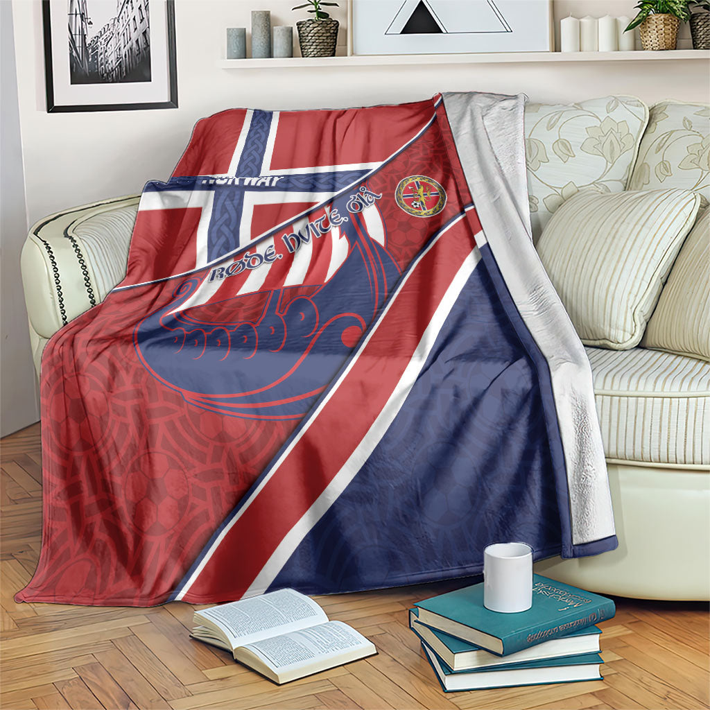 Norway Football Blanket Viking Ship Nordic Patterns