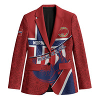 Custom Norway Football Blazer Viking Ship Nordic Patterns