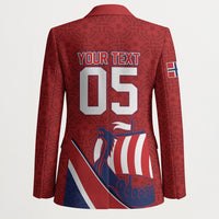 Custom Norway Football Blazer Viking Ship Nordic Patterns