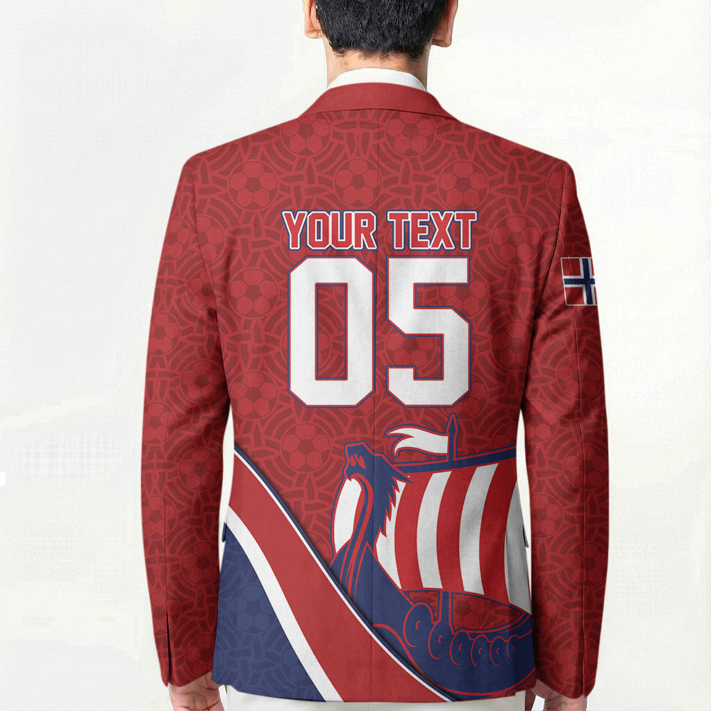 Custom Norway Football Blazer Viking Ship Nordic Patterns
