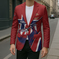 Custom Norway Football Blazer Viking Ship Nordic Patterns