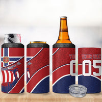 Custom Norway Football 4 in 1 Can Cooler Tumbler Viking Ship Nordic Patterns