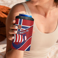 Custom Norway Football 4 in 1 Can Cooler Tumbler Viking Ship Nordic Patterns
