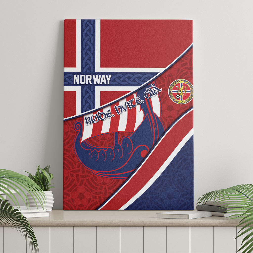 Norway Football Canvas Wall Art Viking Ship Nordic Patterns