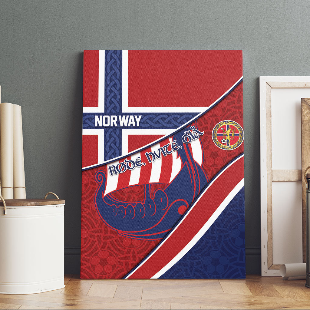 Norway Football Canvas Wall Art Viking Ship Nordic Patterns