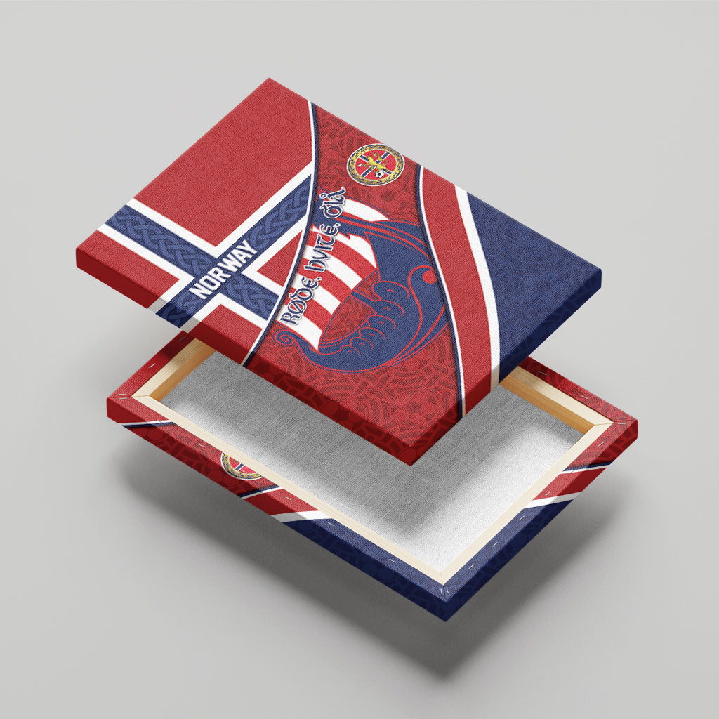 Norway Football Canvas Wall Art Viking Ship Nordic Patterns