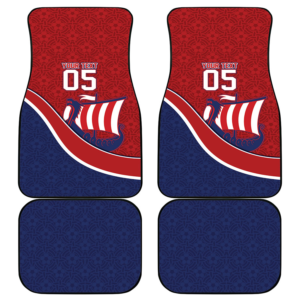 Custom Norway Football Car Mats Viking Ship Nordic Patterns