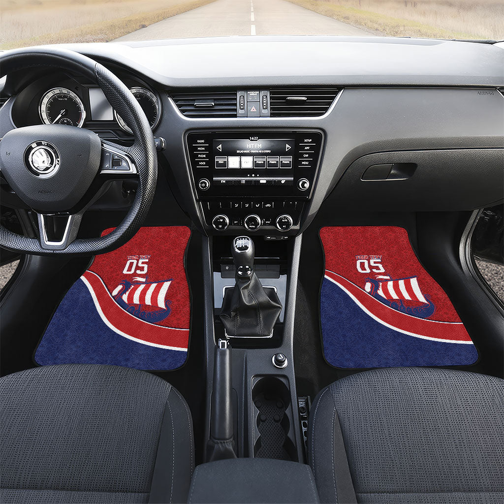 Custom Norway Football Car Mats Viking Ship Nordic Patterns