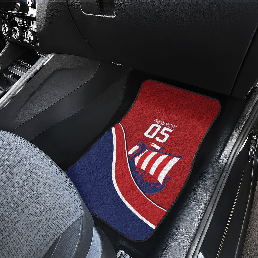 Custom Norway Football Car Mats Viking Ship Nordic Patterns