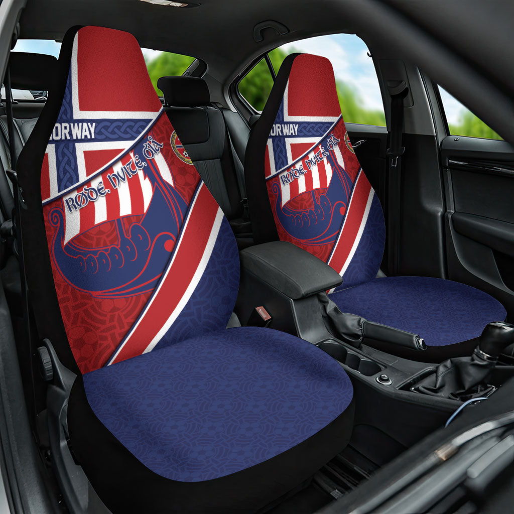 Norway Football Car Seat Cover Viking Ship Nordic Patterns