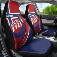 Norway Football Car Seat Cover Viking Ship Nordic Patterns
