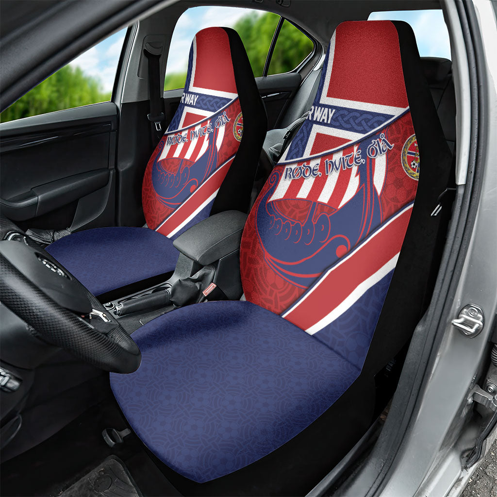Norway Football Car Seat Cover Viking Ship Nordic Patterns