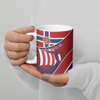 Custom Norway Football Ceramic Mug Viking Ship Nordic Patterns