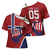 Custom Norway Football Cross Shoulder Shirt Viking Ship Nordic Patterns