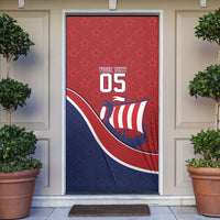 Custom Norway Football Door Cover Viking Ship Nordic Patterns