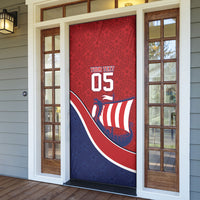 Custom Norway Football Door Cover Viking Ship Nordic Patterns
