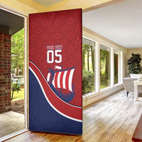 Custom Norway Football Door Cover Viking Ship Nordic Patterns