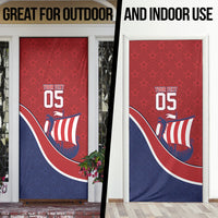 Custom Norway Football Door Cover Viking Ship Nordic Patterns