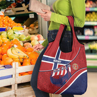 Norway Football Grocery Bag Viking Ship Nordic Patterns