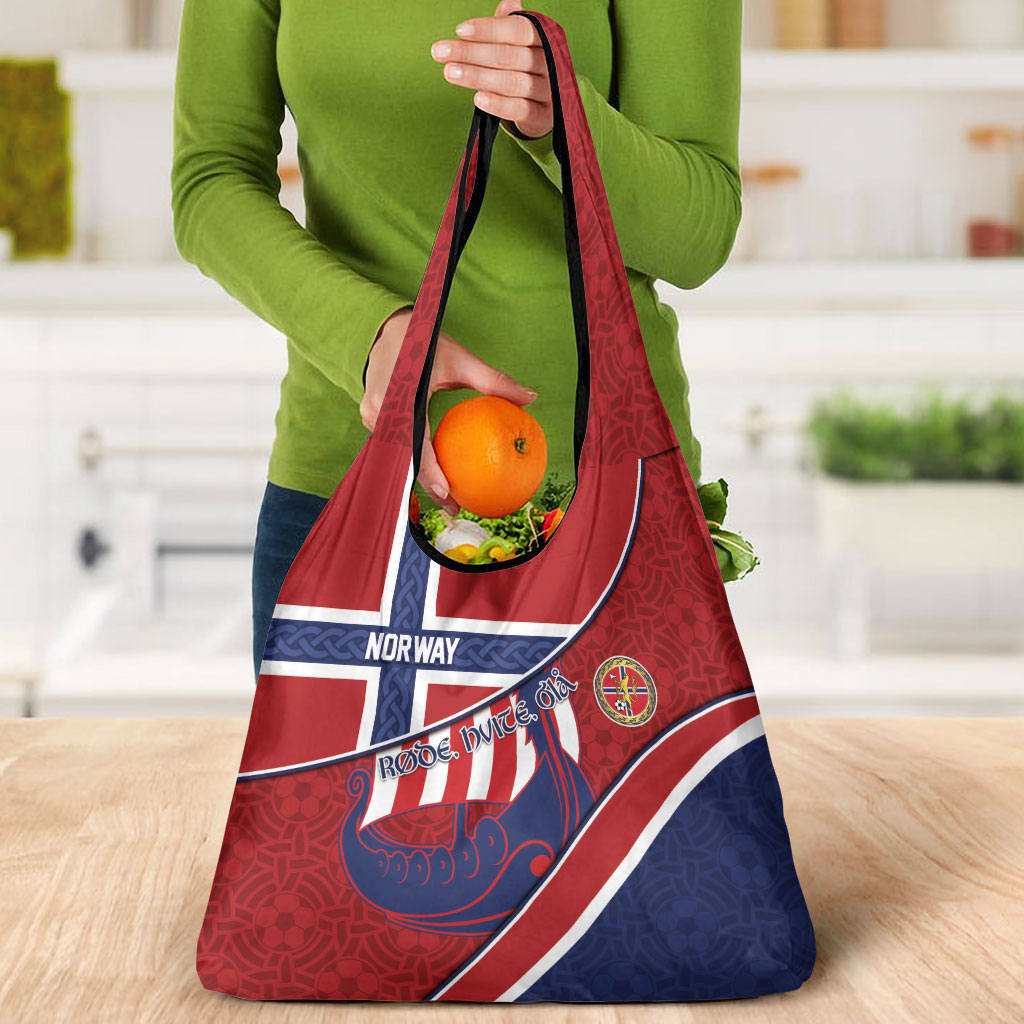Norway Football Grocery Bag Viking Ship Nordic Patterns