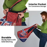 Norway Football Grocery Bag Viking Ship Nordic Patterns